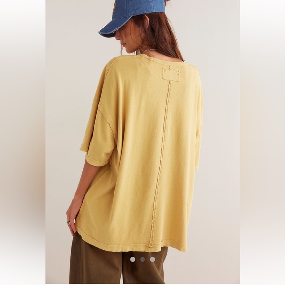 NWT We The Free Oversized Devon Tee in Yellow Size: XS - Picture 4 of 4